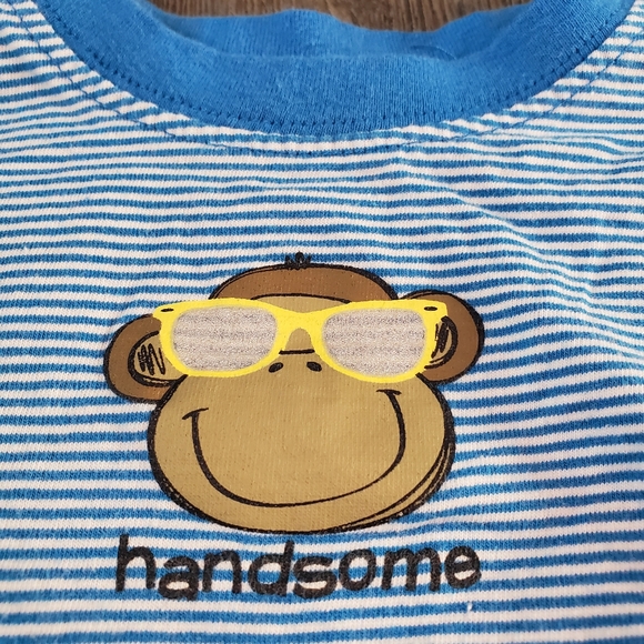 Handsome Monkey In Sunglasses Striped Onesie - Picture 2 of 3